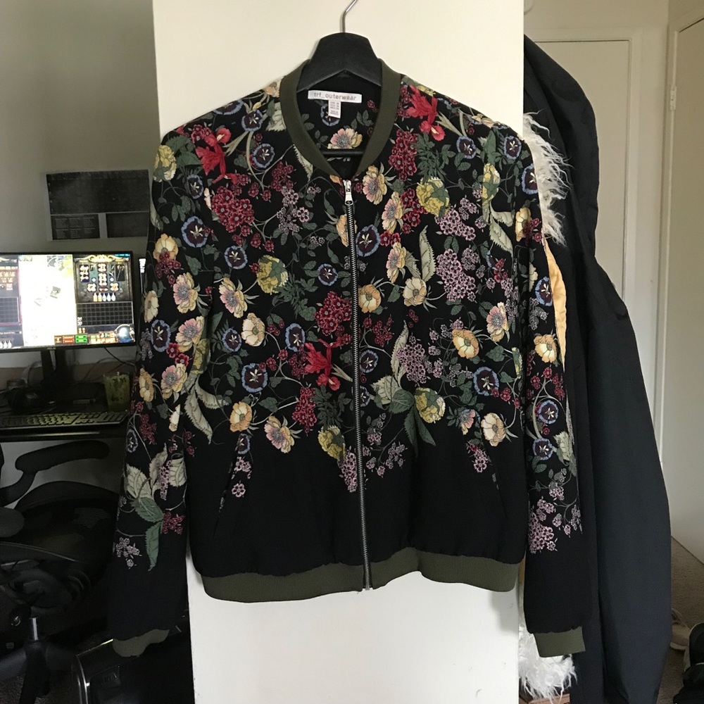 Zara Floral Bomber Jacket